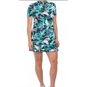 Tommy Bahama Tropical Print Dress - Black, Green, Blue